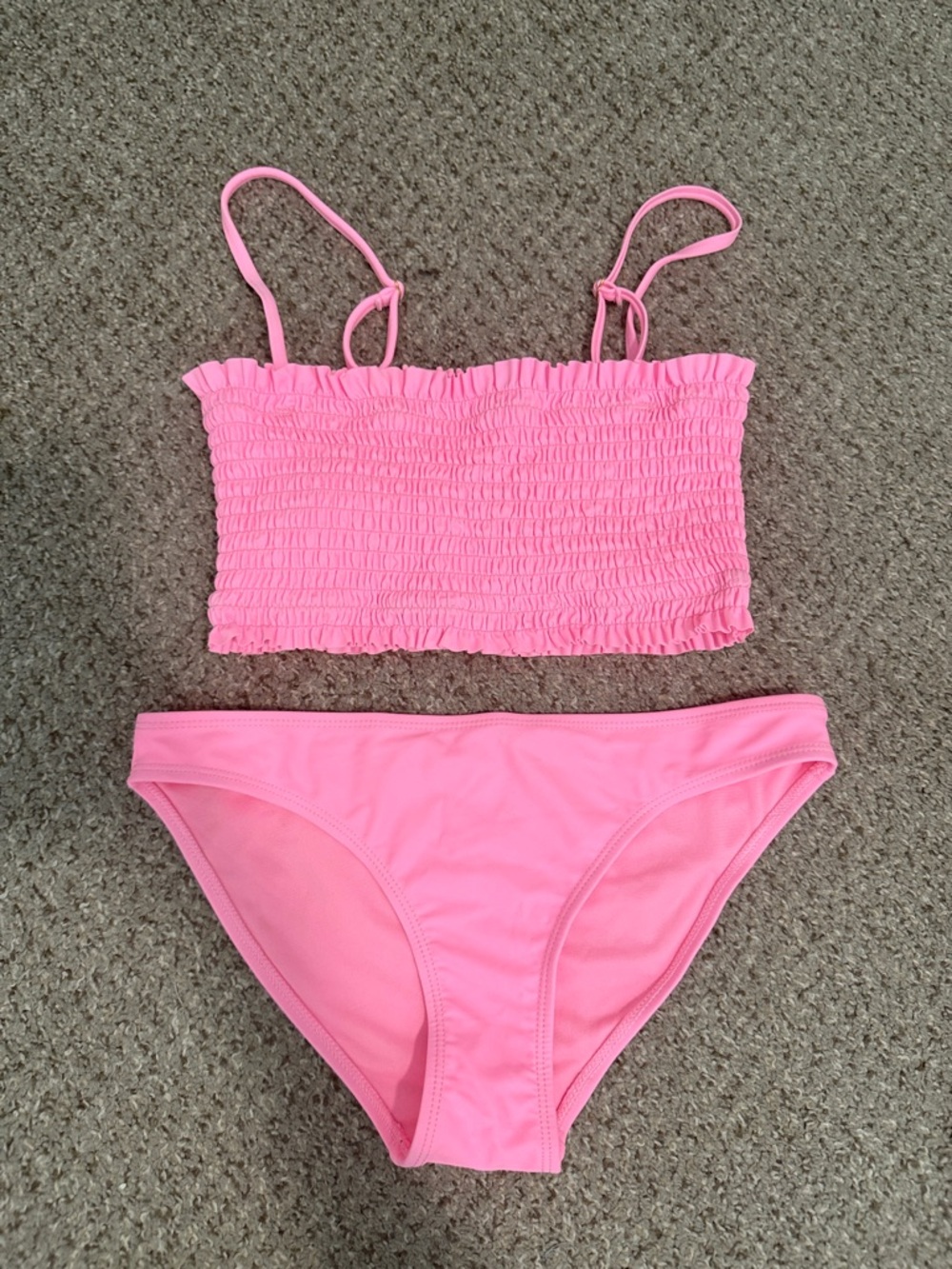 Cabana Del Sol Women's Pink Smocked Bikini Set